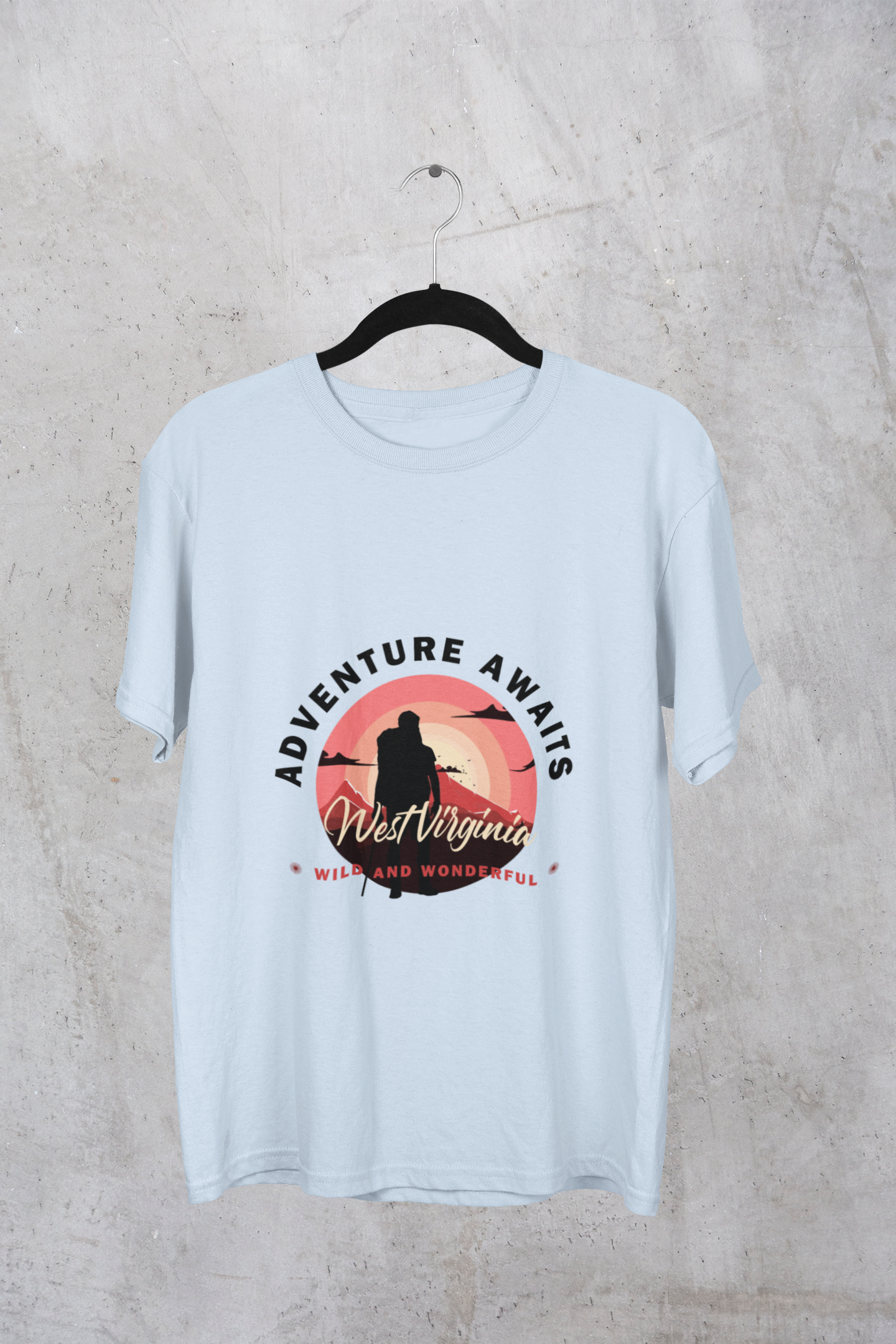 Adventure Awaits West Virginia Unisex T-Shirt, Wanderlust Tee, Mountain Lover Gift, Outdoor Exploration Shirt, Hiker Apparel