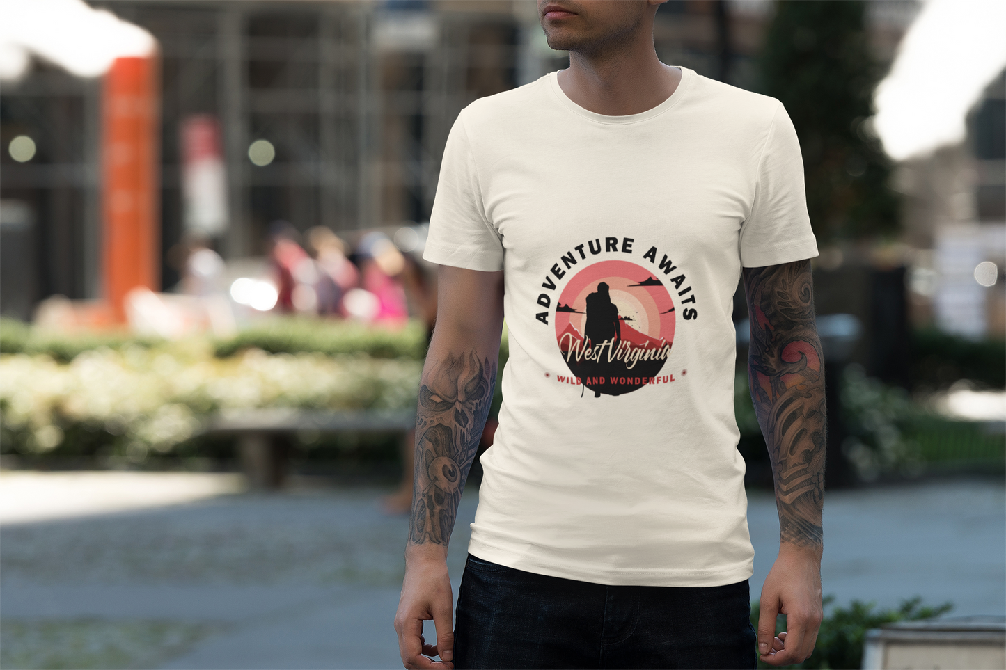 Adventure Awaits West Virginia Unisex T-Shirt, Wanderlust Tee, Mountain Lover Gift, Outdoor Exploration Shirt, Hiker Apparel