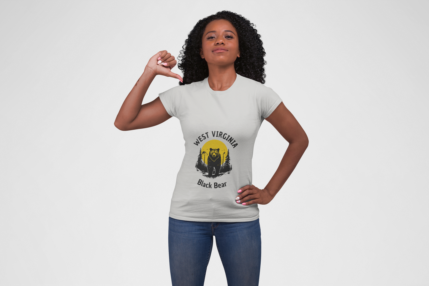 West Virginia Black Bear Unisex Softstyle T-Shirt, Wildlife Tee, Mountain State Animal Shirt, Nature Lover Gift, Appalachian Apparel